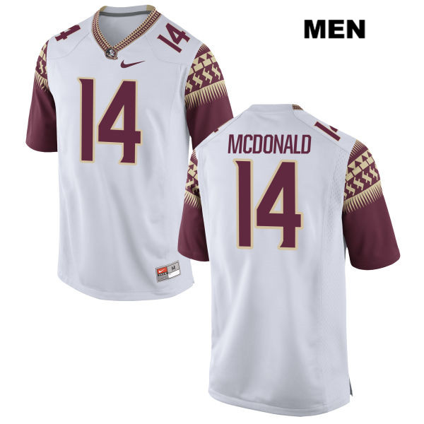 Men's NCAA Nike Florida State Seminoles #14 Nolan Mcdonald College White Stitched Authentic Football Jersey WPY7569ZM